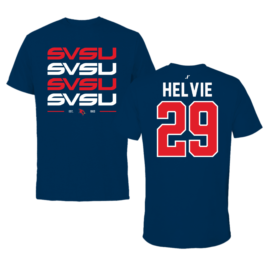 Saginaw Valley State University Softball Navy General Tee - #29 Emma Helvie