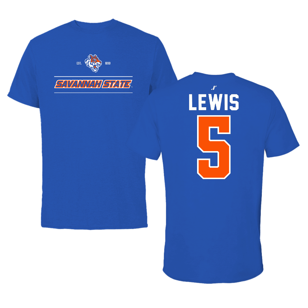 Savannah State University Basketball Blue General Tee - #5 Austin Lewis