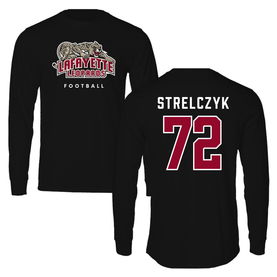 Lafayette College Football Black Long Sleeve - #72 Nick Strelczyk