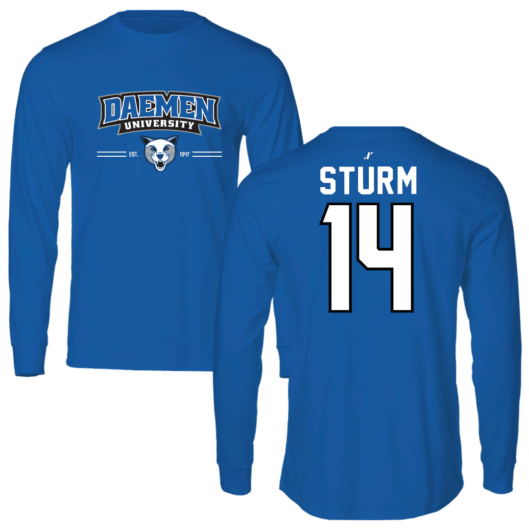 Daemen University Volleyball Blue General Performance Long Sleeve - #14 Ethan Sturm