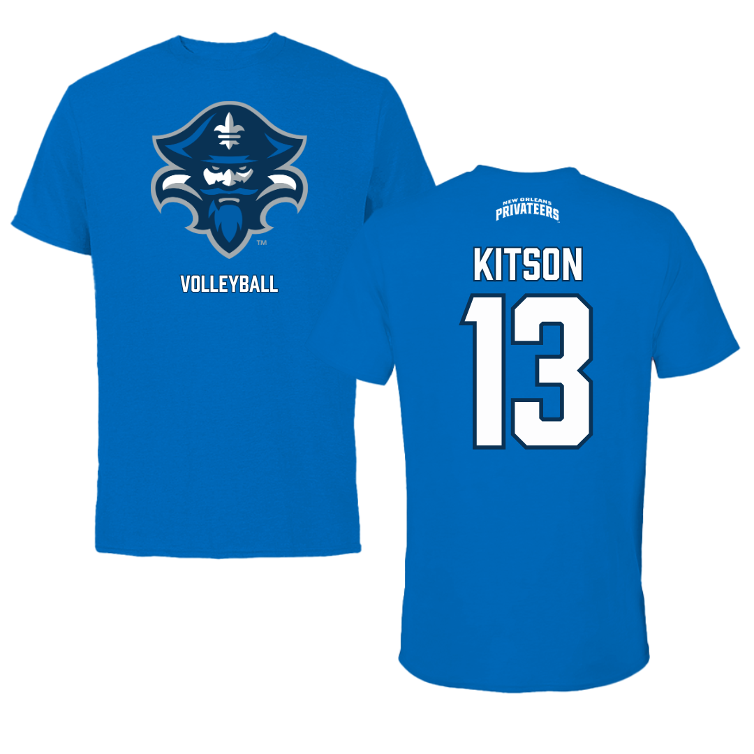 University of New Orleans Volleyball Blue Mascot Tee - #13 Irene Kitson