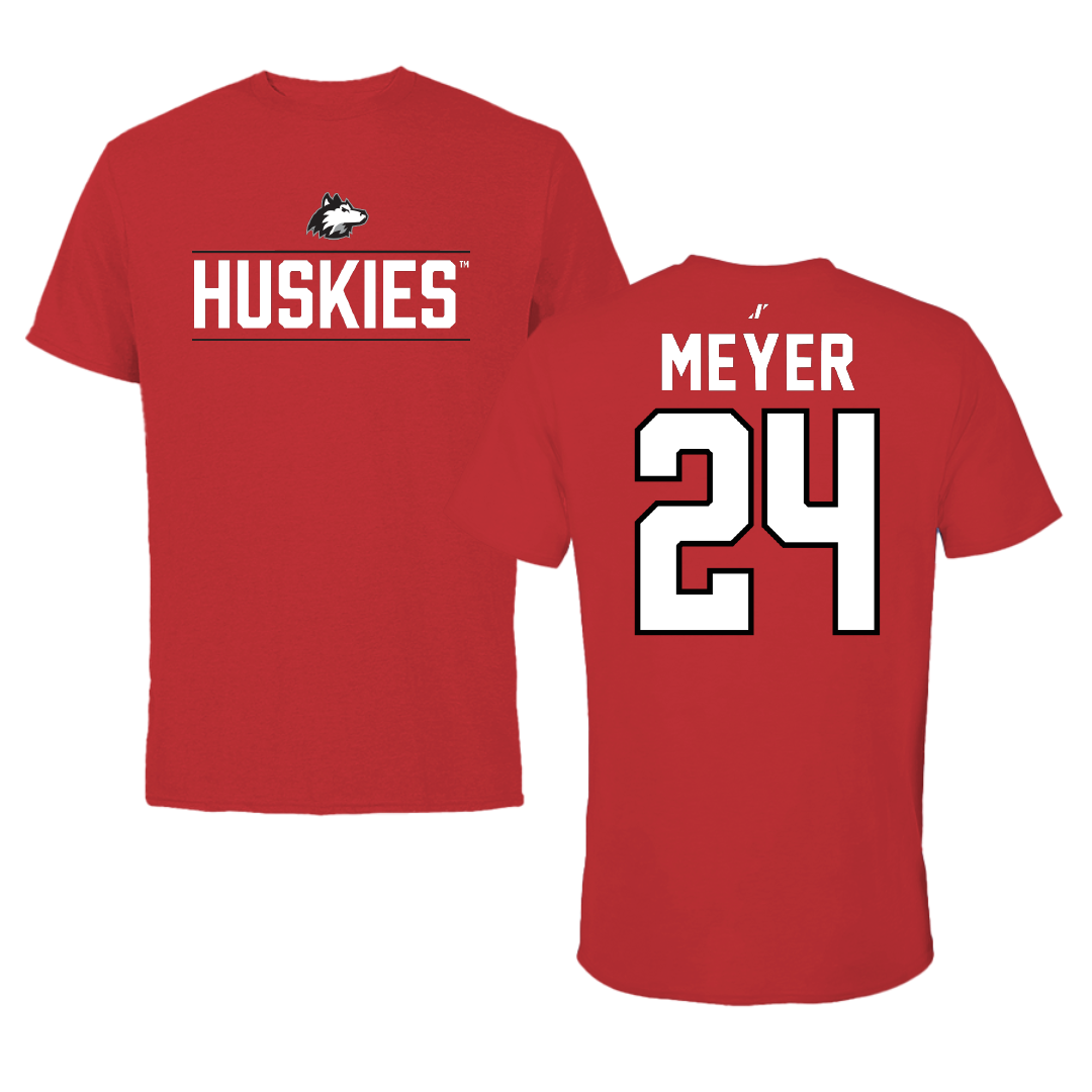 Northern Illinois University Baseball Red General Performance Tee - #24 Tommy Meyer