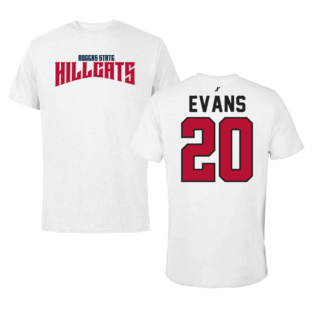 Rogers State University Softball White Classic Tee - #20 Savannah Evans