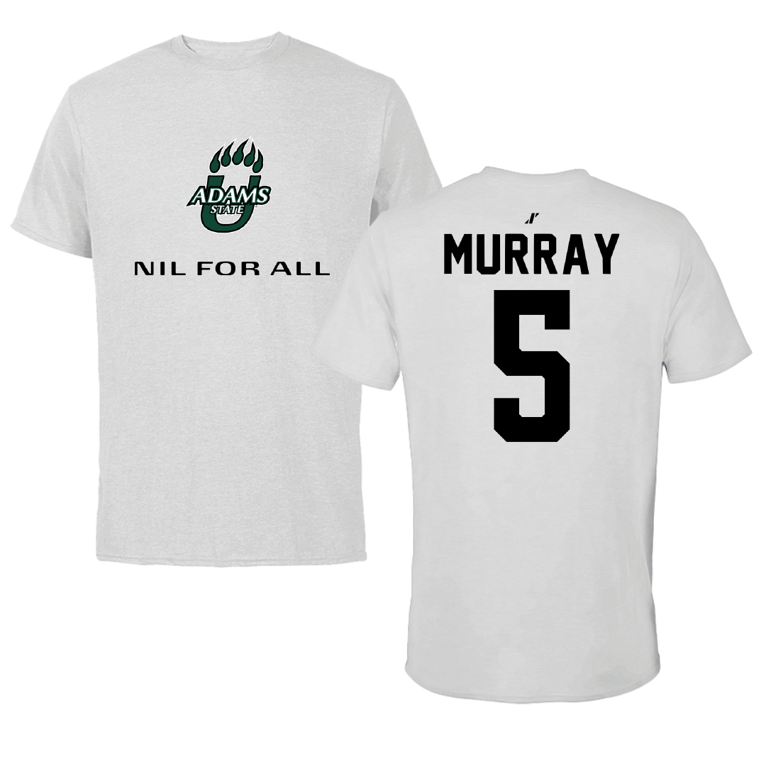 Adams State University Baseball Light Gray NIL for ALL Performance Tee - #5 Connor Murray