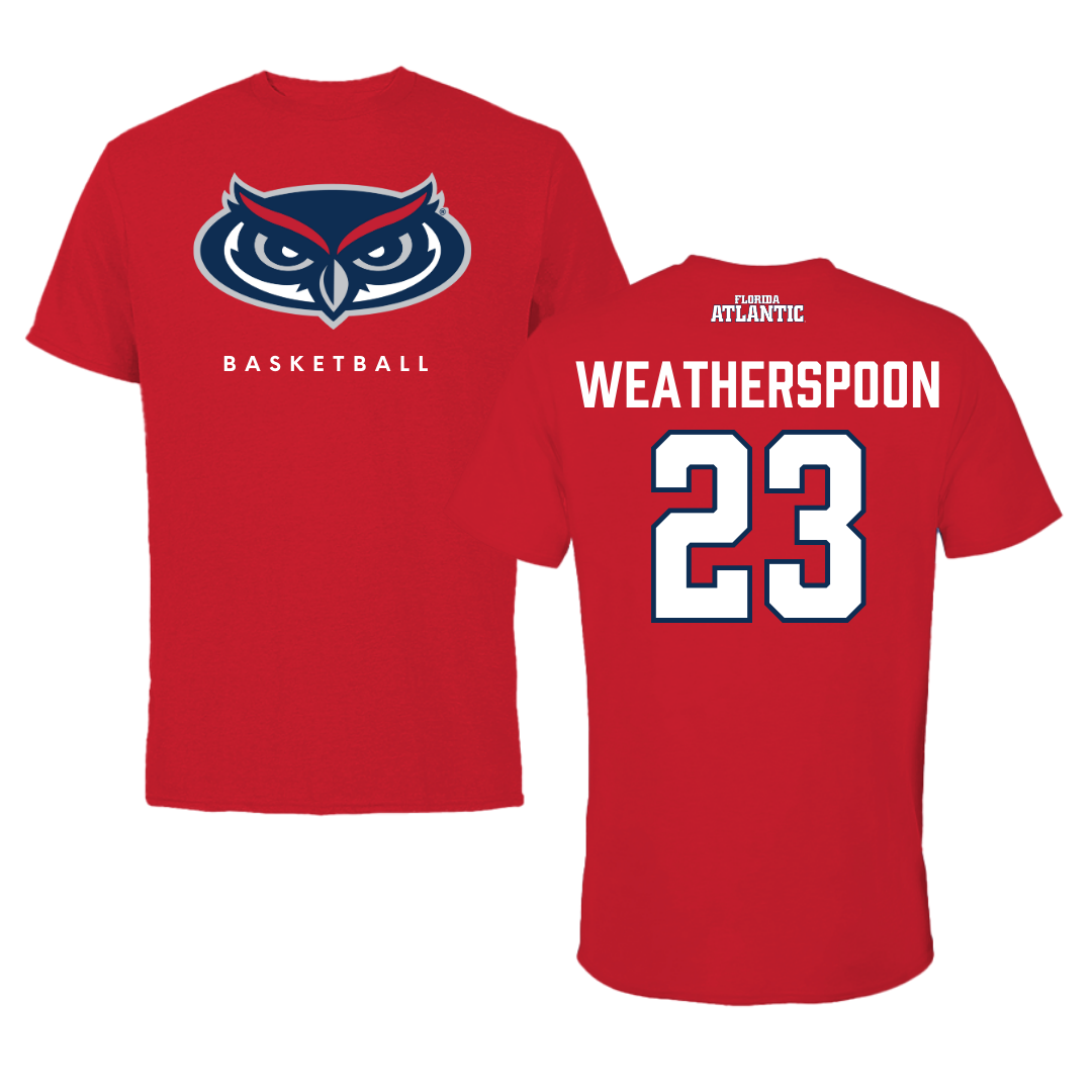 Florida Atlantic University Basketball Red Jersey Tee - #23 Brandon Weatherspoon