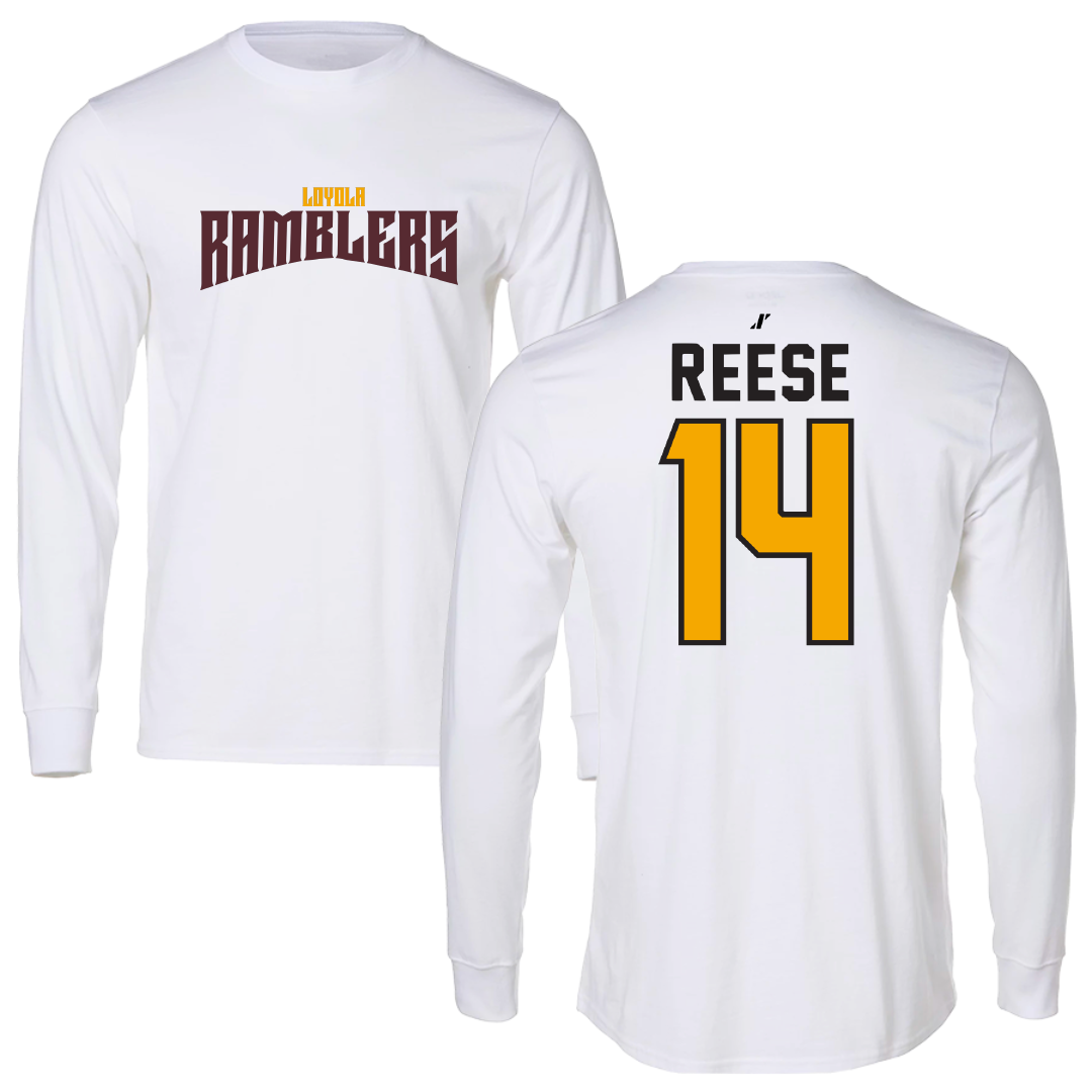 Loyola University-Chicago Basketball White Classic Long Sleeve - #14 Caleb Reese