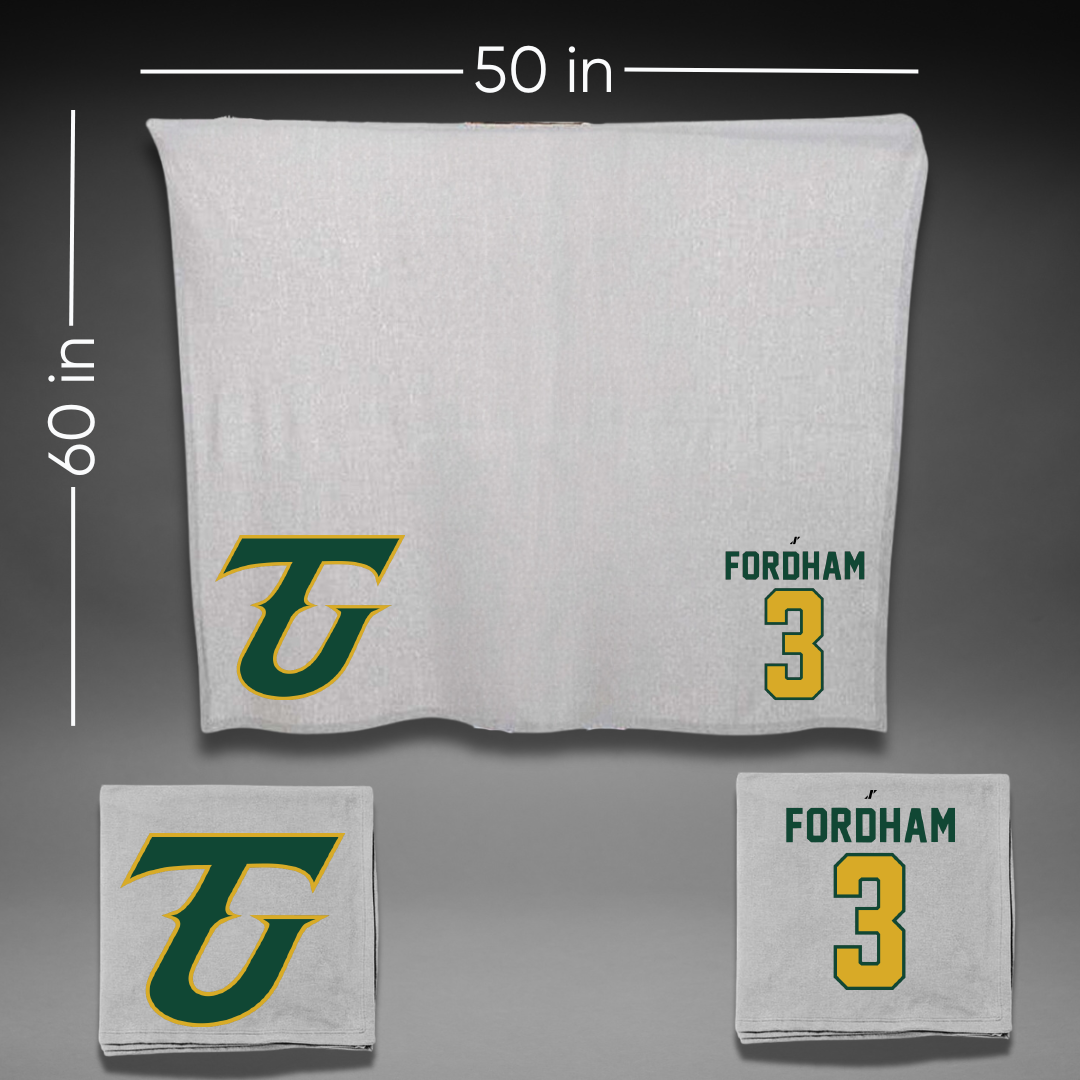 Tiffin University Basketball Gray Blanket - #3 Allen Fordham