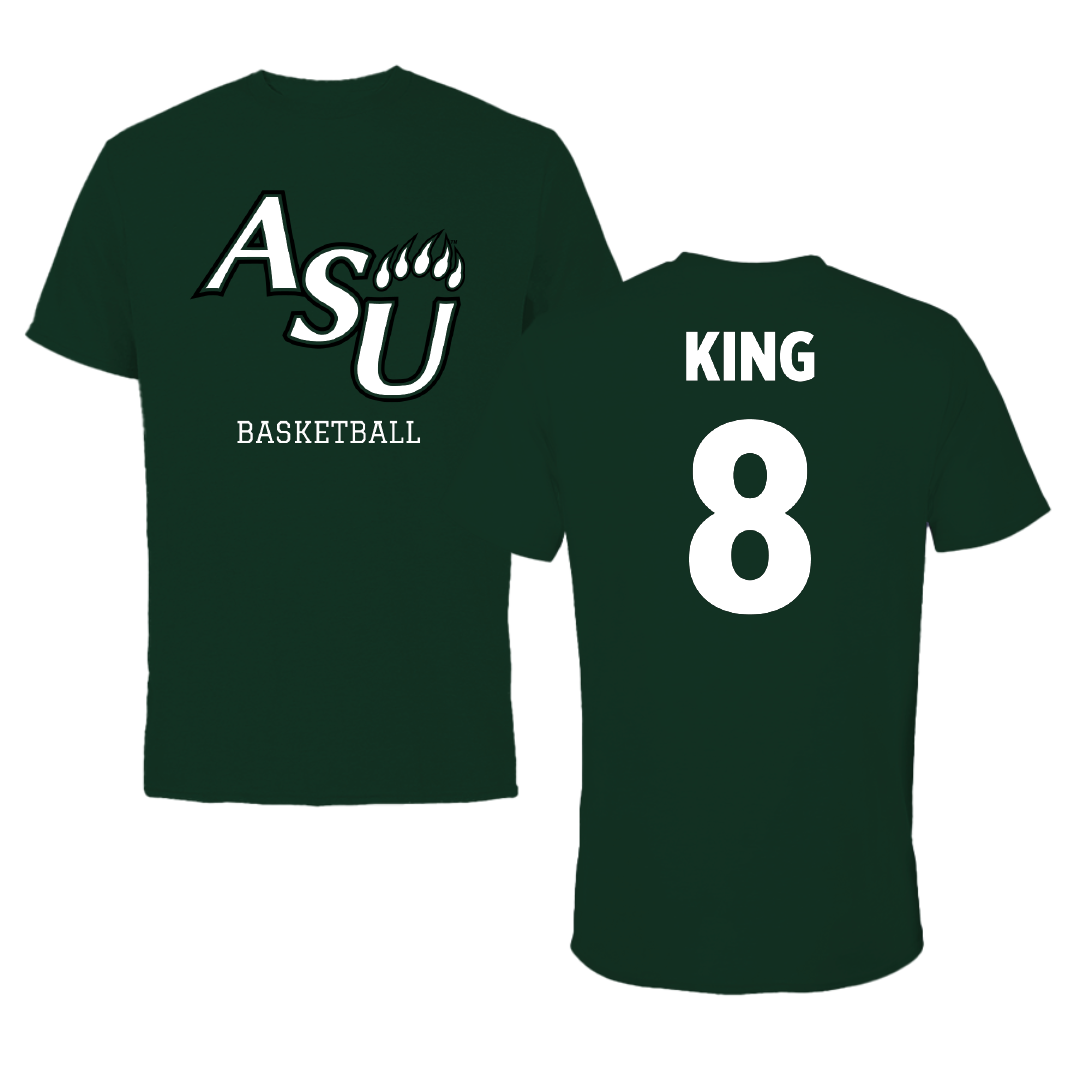 Adams State University Basketball Forest Green Performance Tee - #8 Jayce King