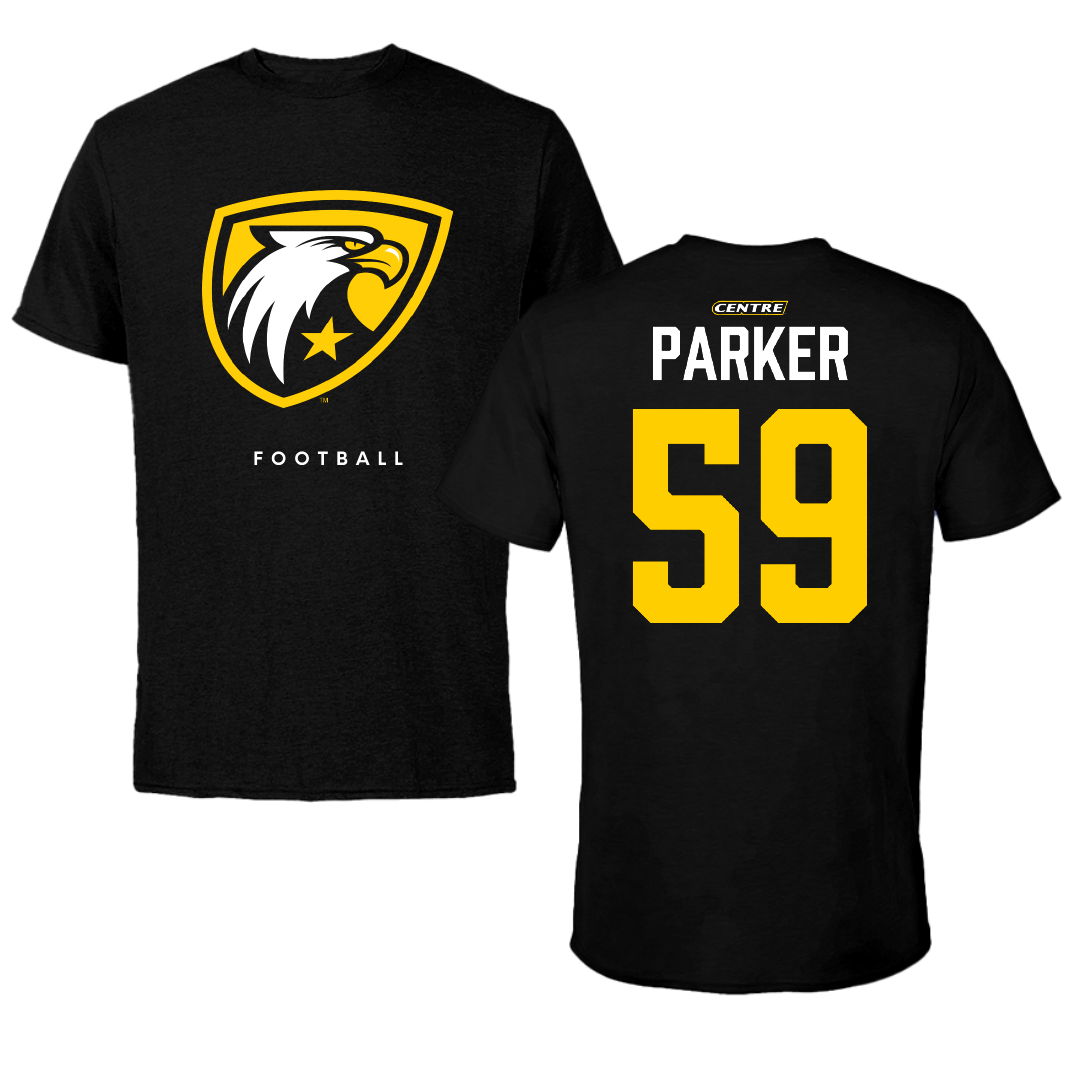 Centre College Football Black Performance Tee - #59 Jacob Parker
