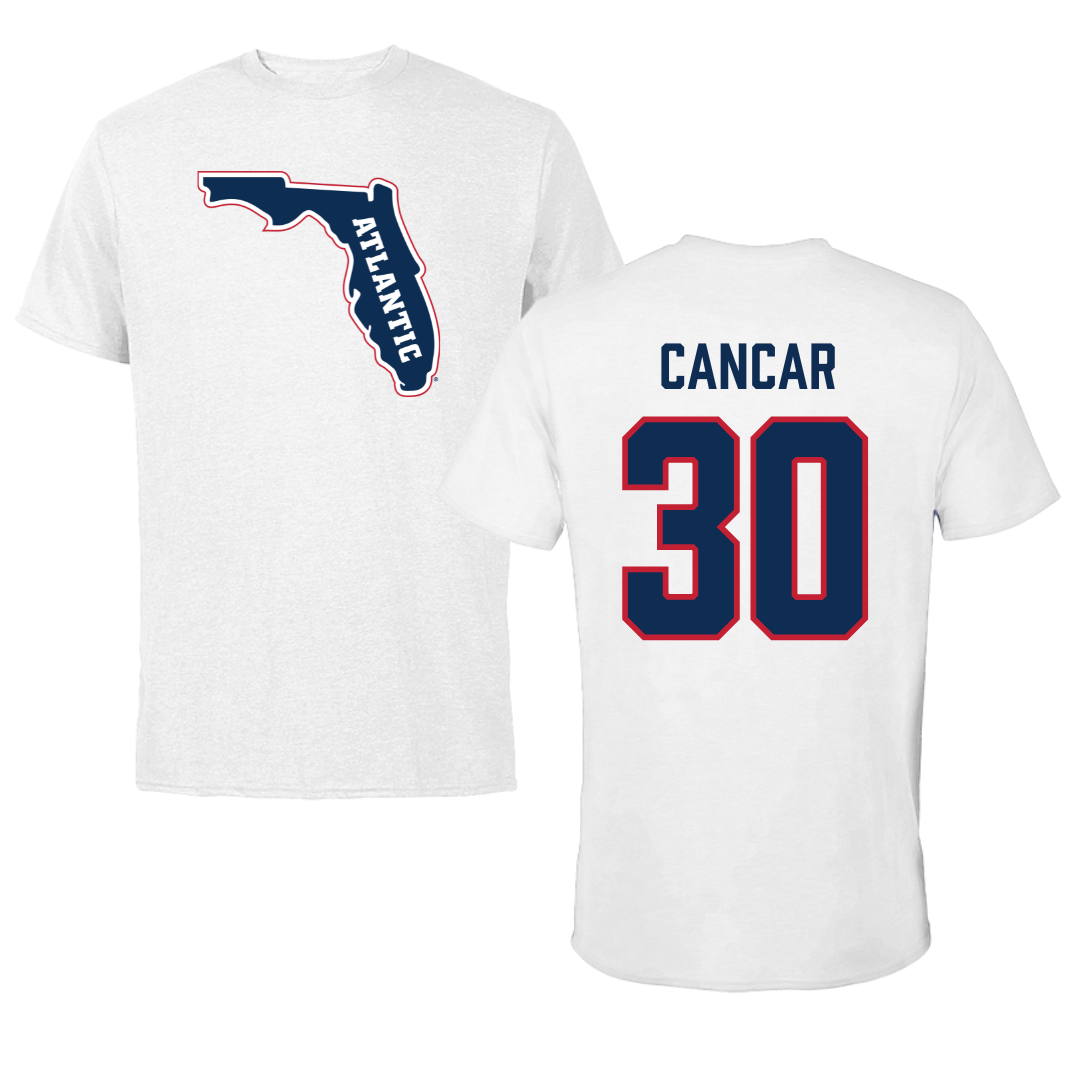 Florida Atlantic University Soccer White Tee - #30 Jozo Cancar