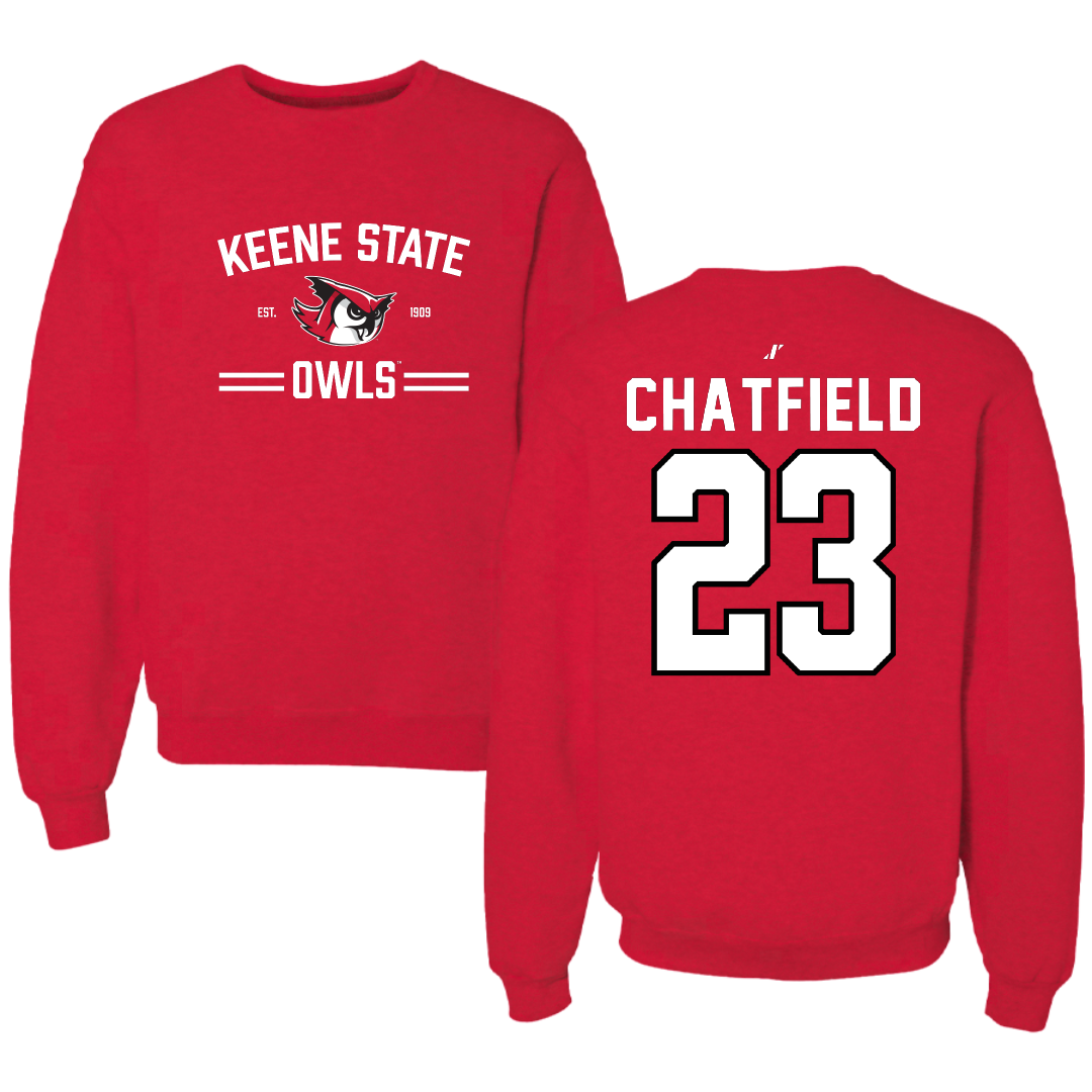 Keene State College Baseball Red General Crewneck - #23 Jonathan Chatfield