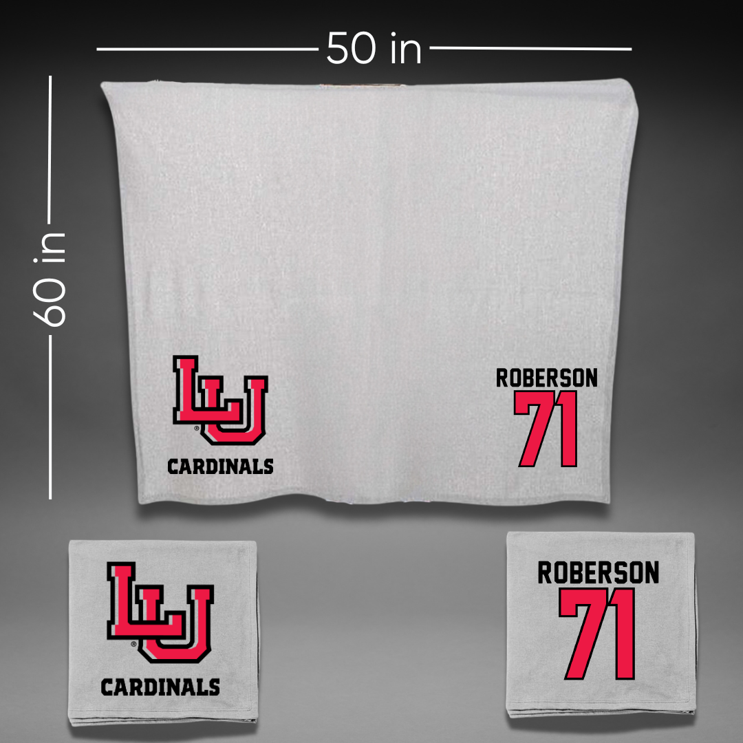Lamar University Football Gray Blanket - #71 Jevale Roberson