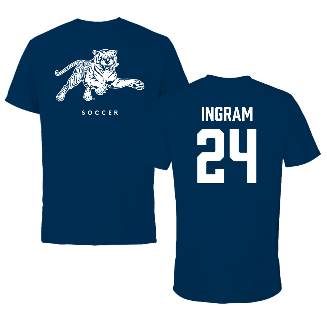 Jackson State University Soccer Navy Tee - #24 Willow Ingram
