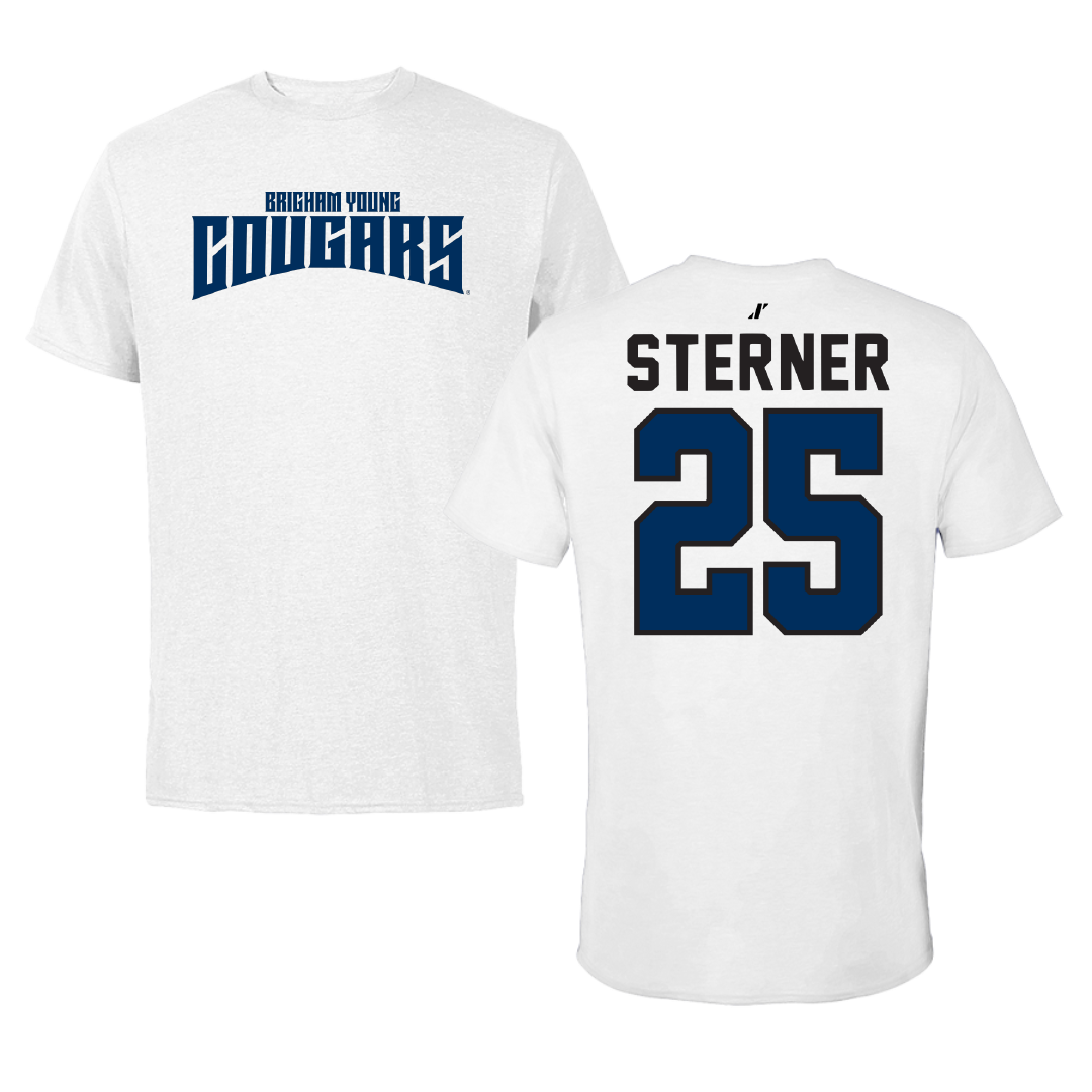 Brigham Young University Baseball White Classic Tee - #25 Luke Sterner