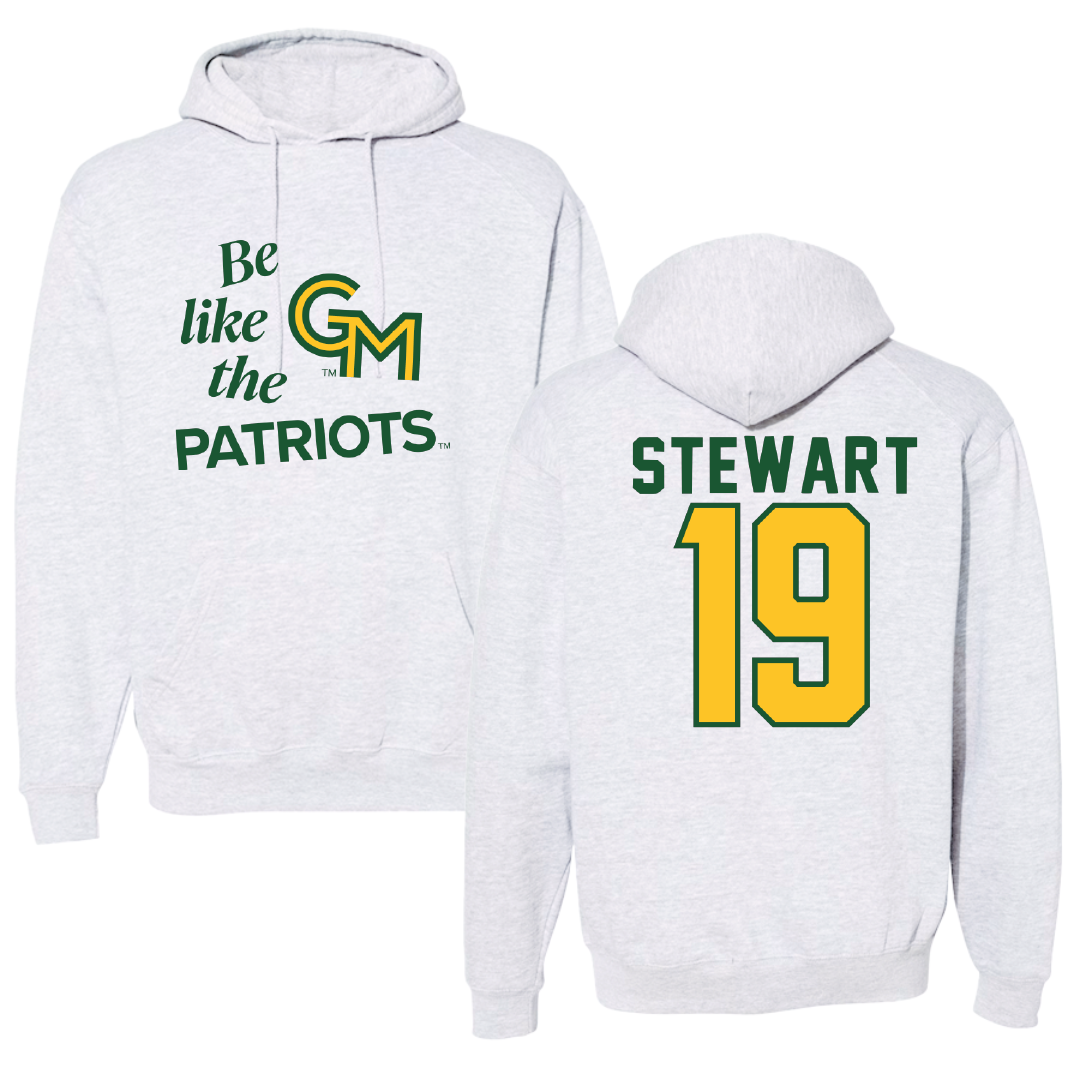 George Mason University Baseball Light Gray Be Like Us Hoodie - #19 Owen Stewart