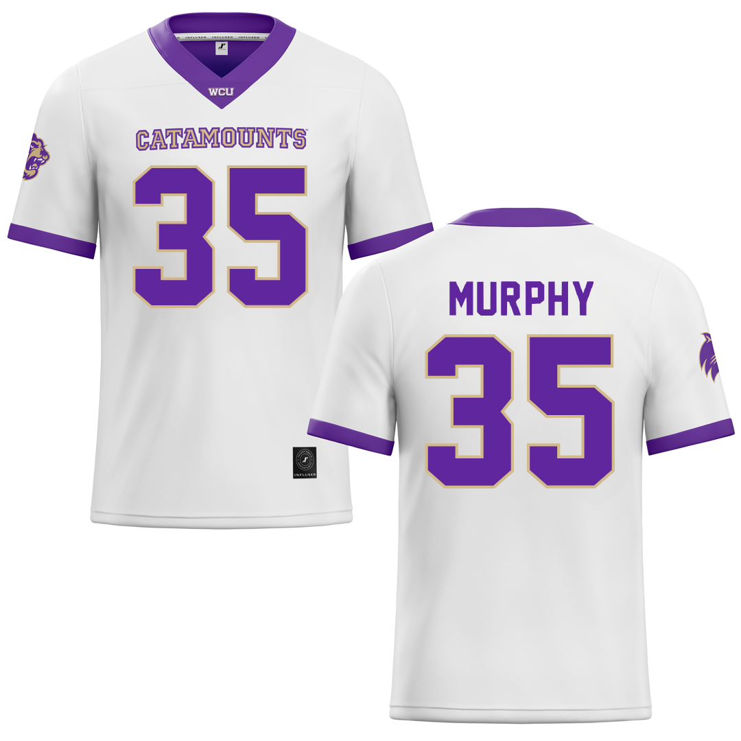 Western Carolina University White Football Jersey - #35 Christian Murphy