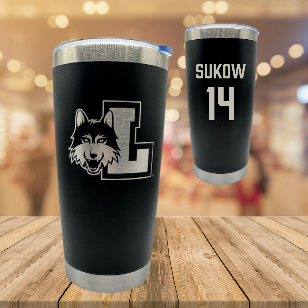 Loyola University-Chicago Soccer Black Stainless Steel Tumbler - #14 Jason Sukow