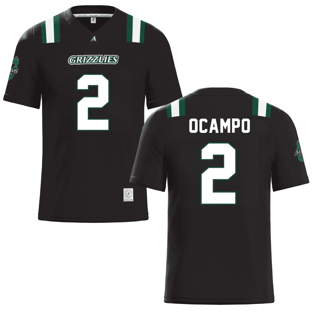 Adams State University Black Football Jersey - #2 Lauren Ocampo