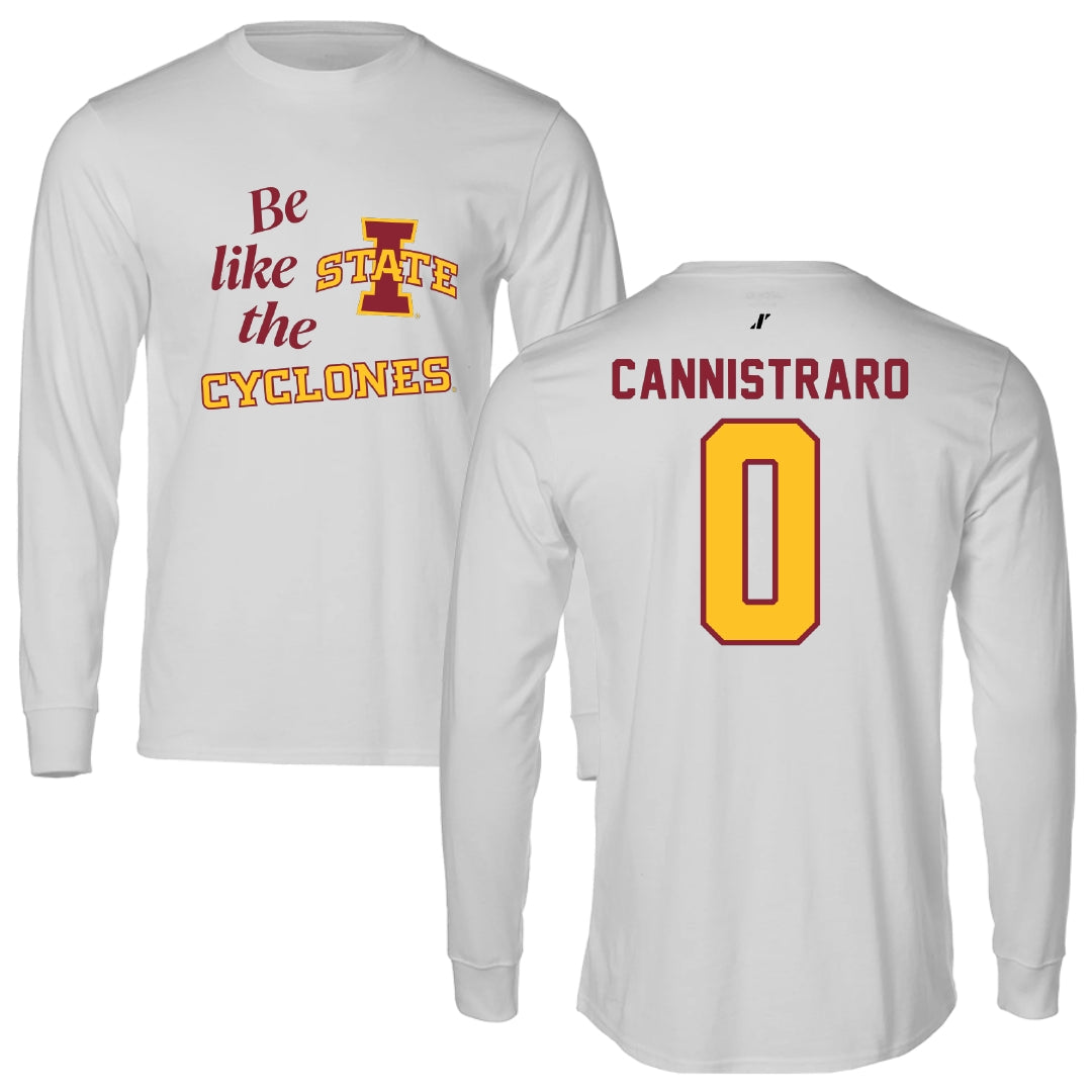 Iowa State University Soccer Light Gray Be Like Us Performance Long Sleeve - #0 Kasey Cannistraro