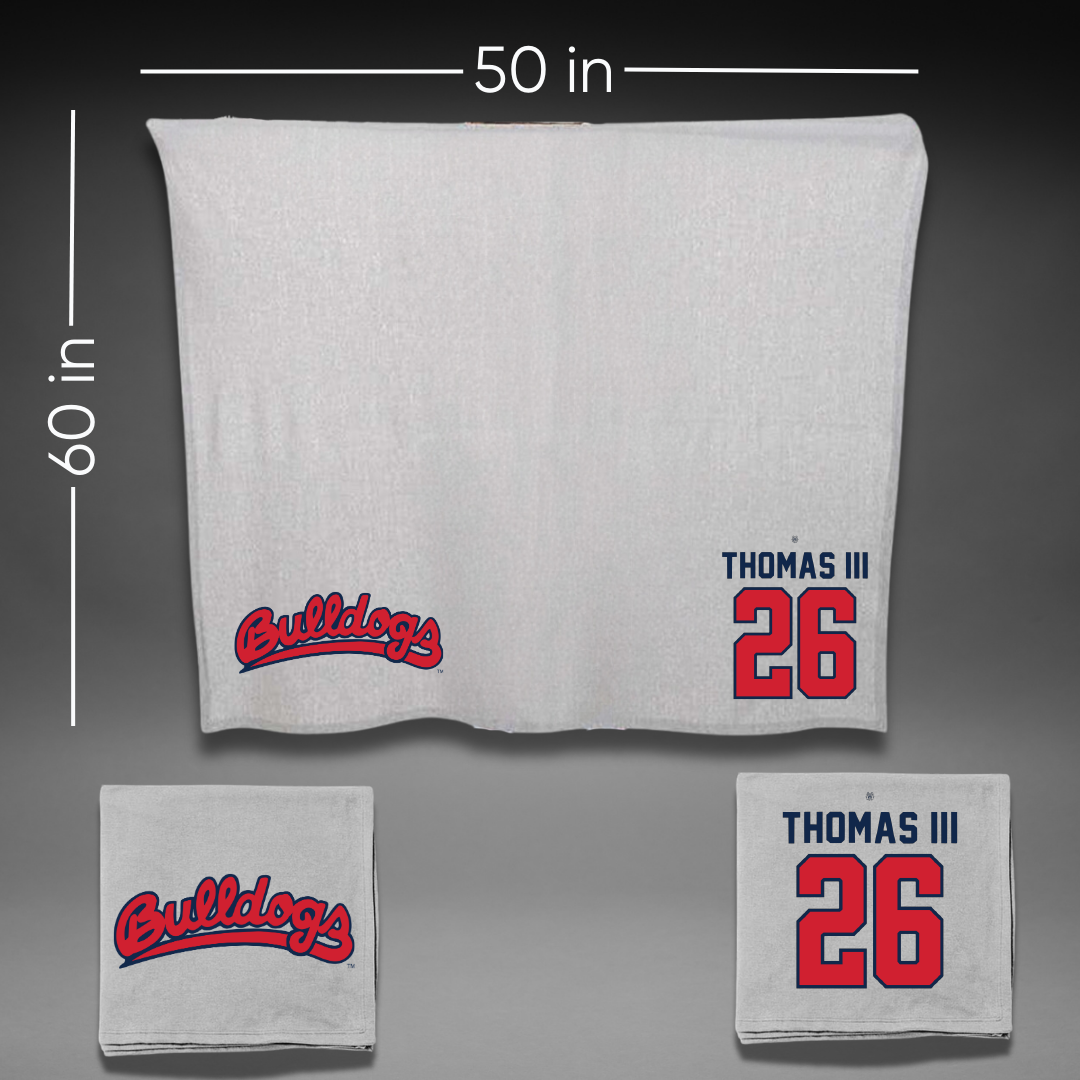 Fresno State University Football Gray Blanket - #26 Tim Thomas III