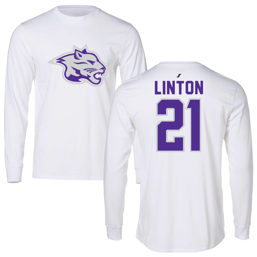 Young Harris College Basketball White Long Sleeve - #21 Jensen Linton