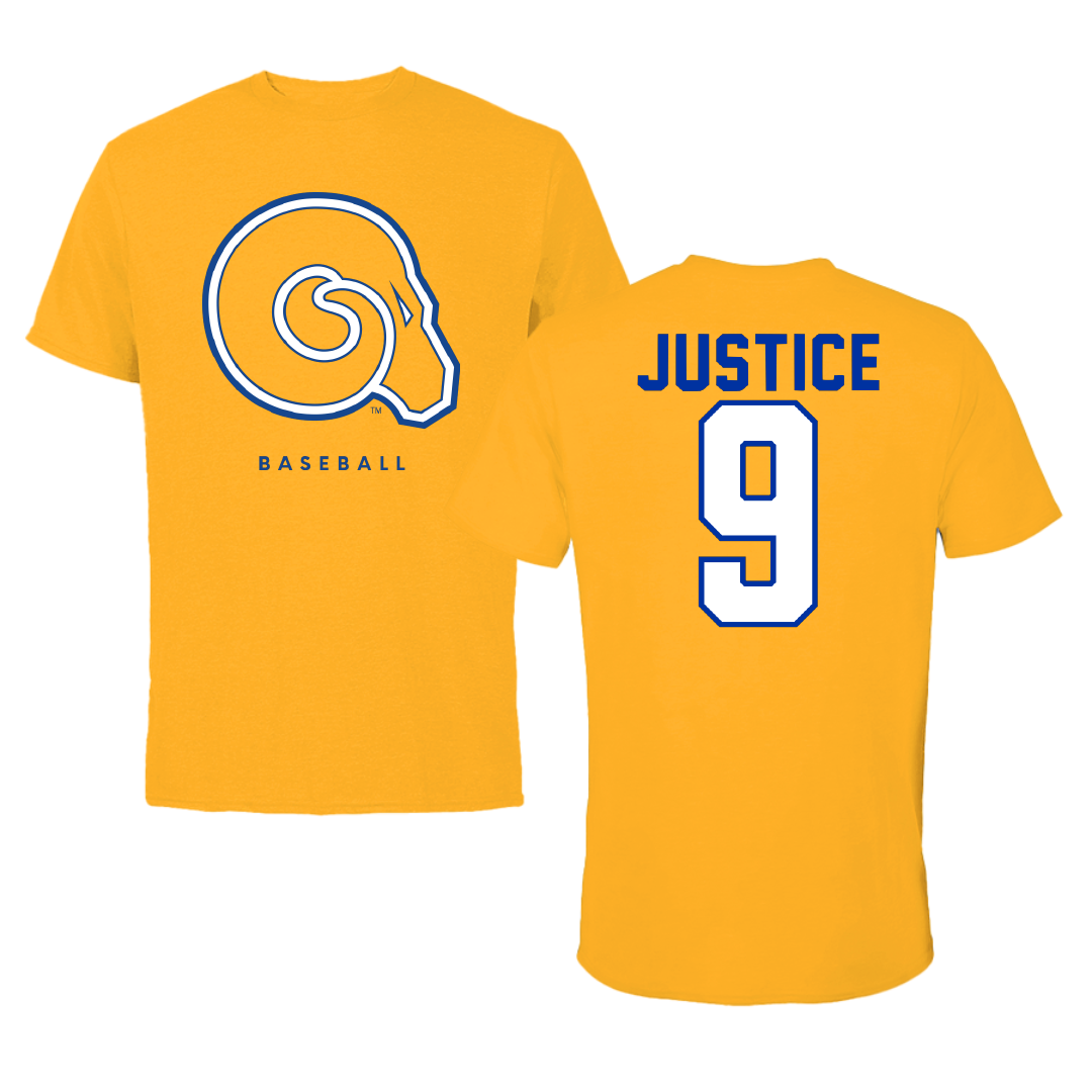 Albany State University Baseball Gold Tee - #9 Trent Justice