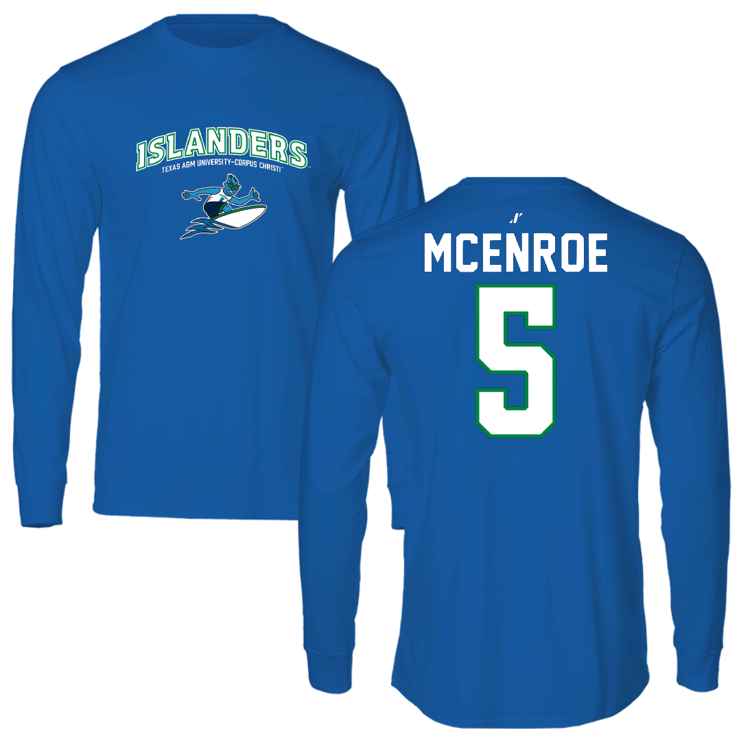 Texas A&M University-Corpus Christi Baseball Blue General Performance Long Sleeve - #5 Tucker McEnroe