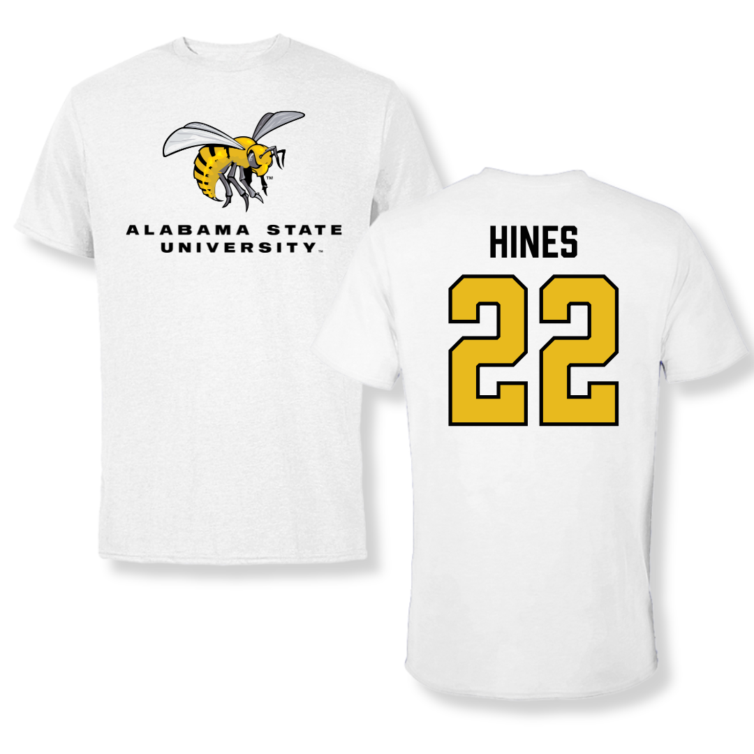 Alabama State University Volleyball White Tee - #22 Kaylen Hines