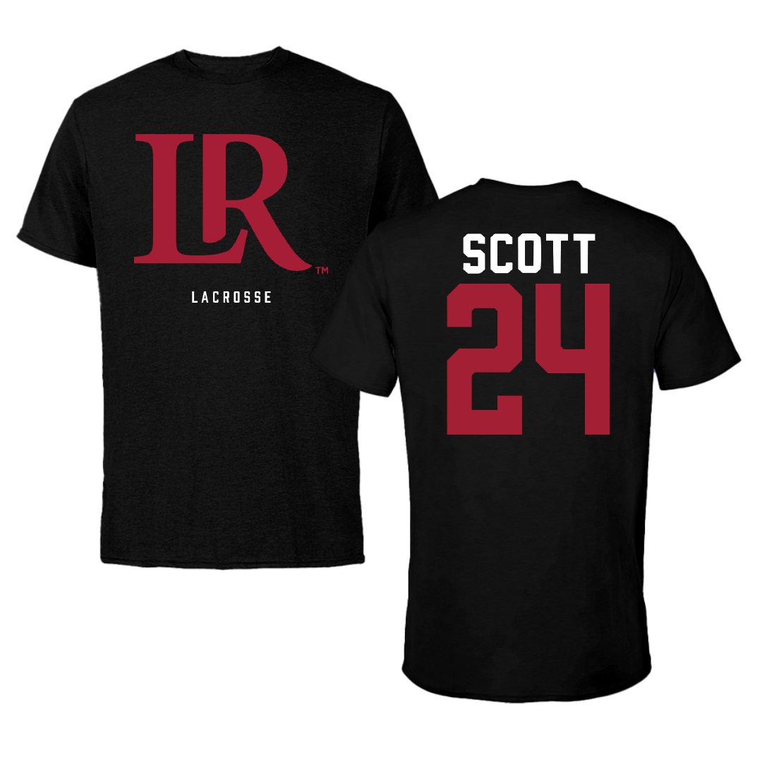 Lenoir-Rhyne University Lacrosse Black Performance Tee - #24 Owen Scott