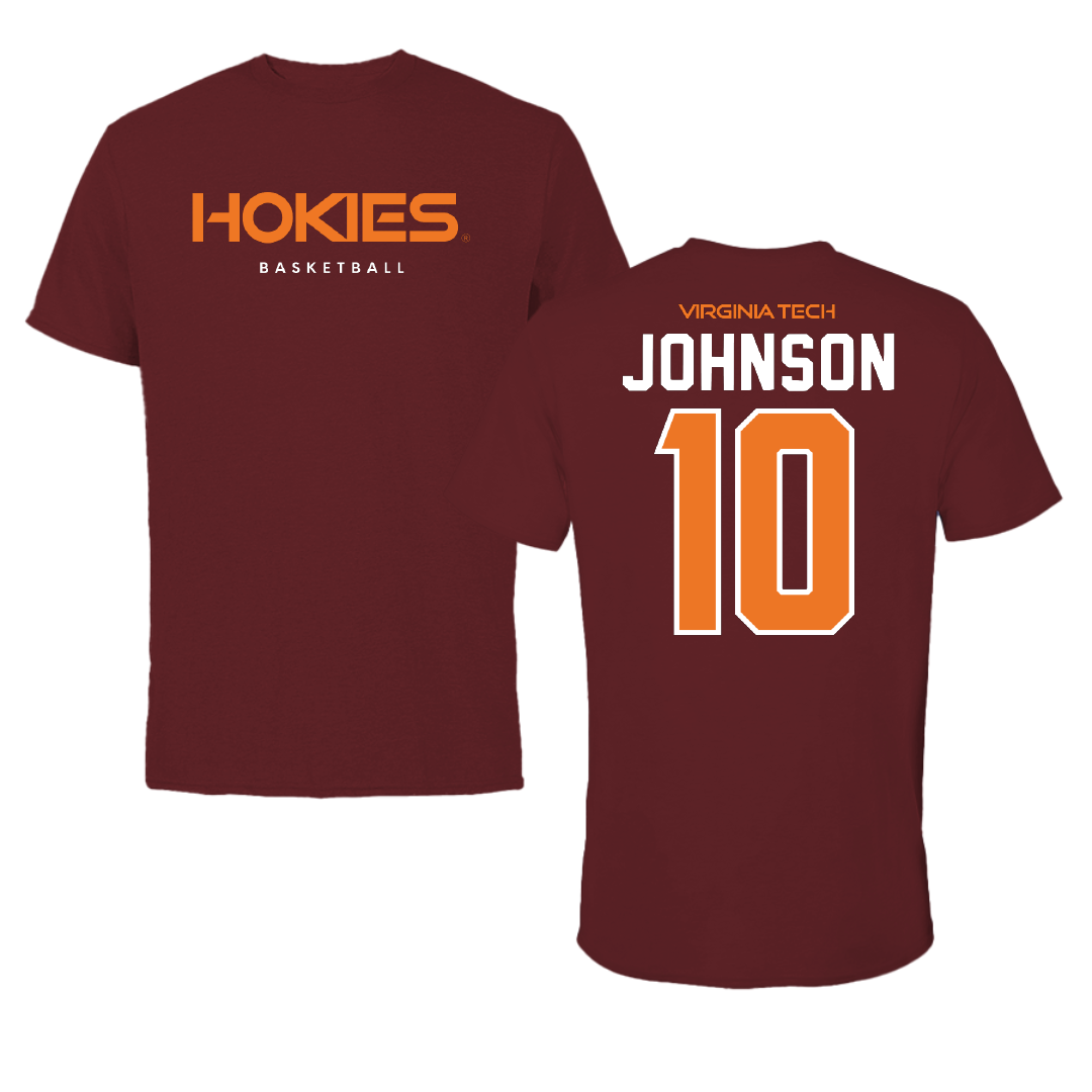 Virginia Tech Basketball Maroon Tee - #10 Tyler Johnson
