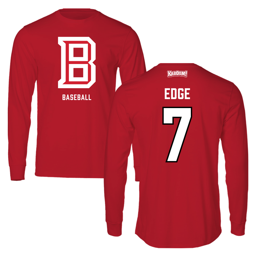 Bradley University Baseball Red Performance Long Sleeve - #7 Anthony Edge
