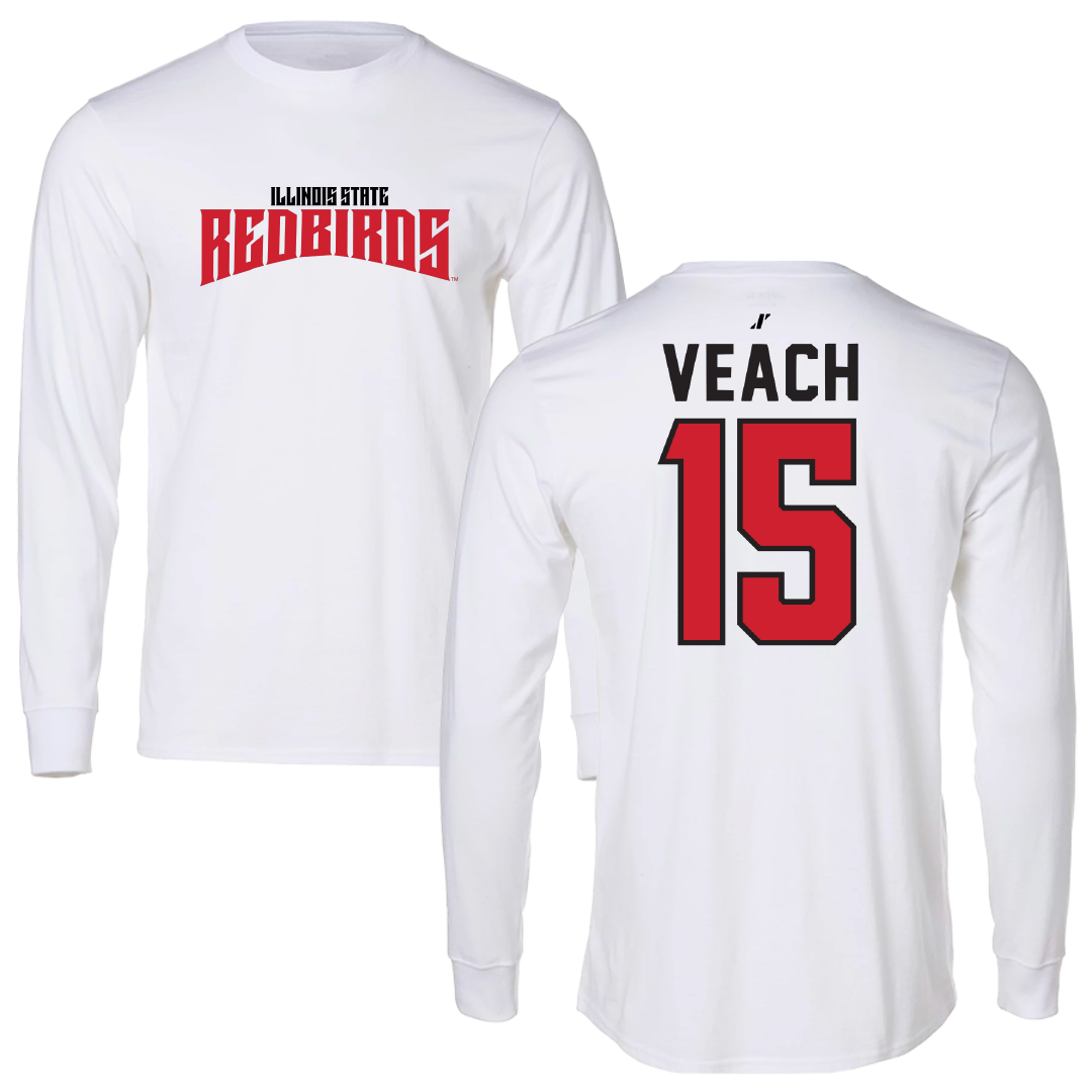 Illinois State University Basketball White Classic Long Sleeve - #15 Taylor Veach