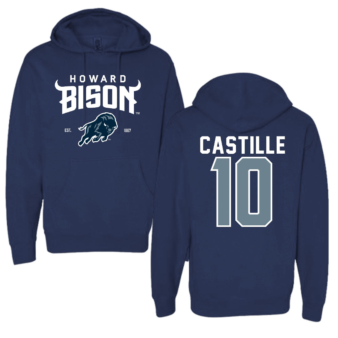 Howard University Softball Navy General Hoodie - #10 Cheyenne Castille