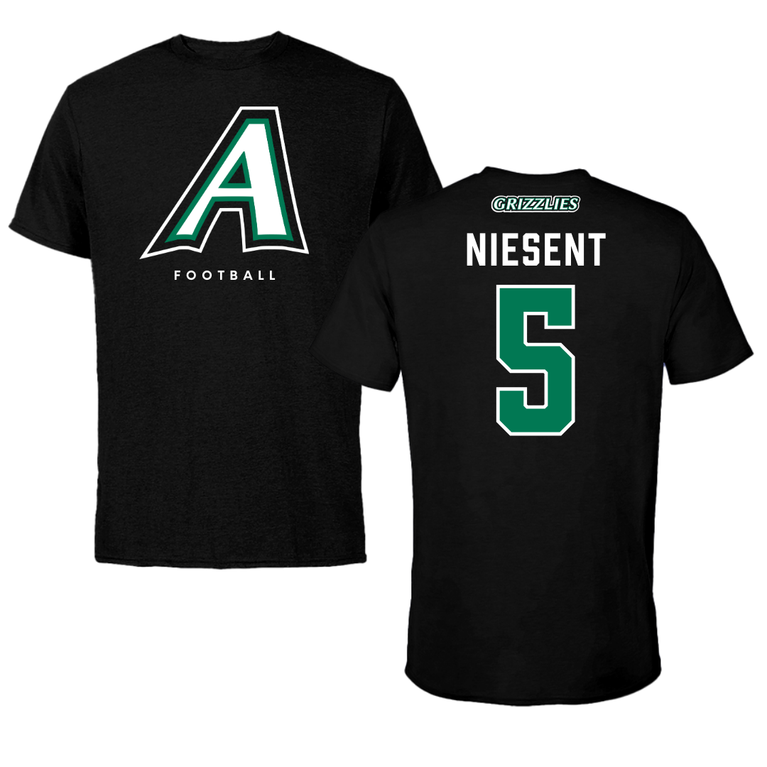 Adams State University Football Black Block Tee - #5 Jordan Niesent