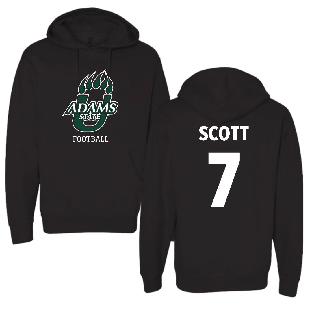 Adams State University Football Black Hoodie - #7 Jalen Scott