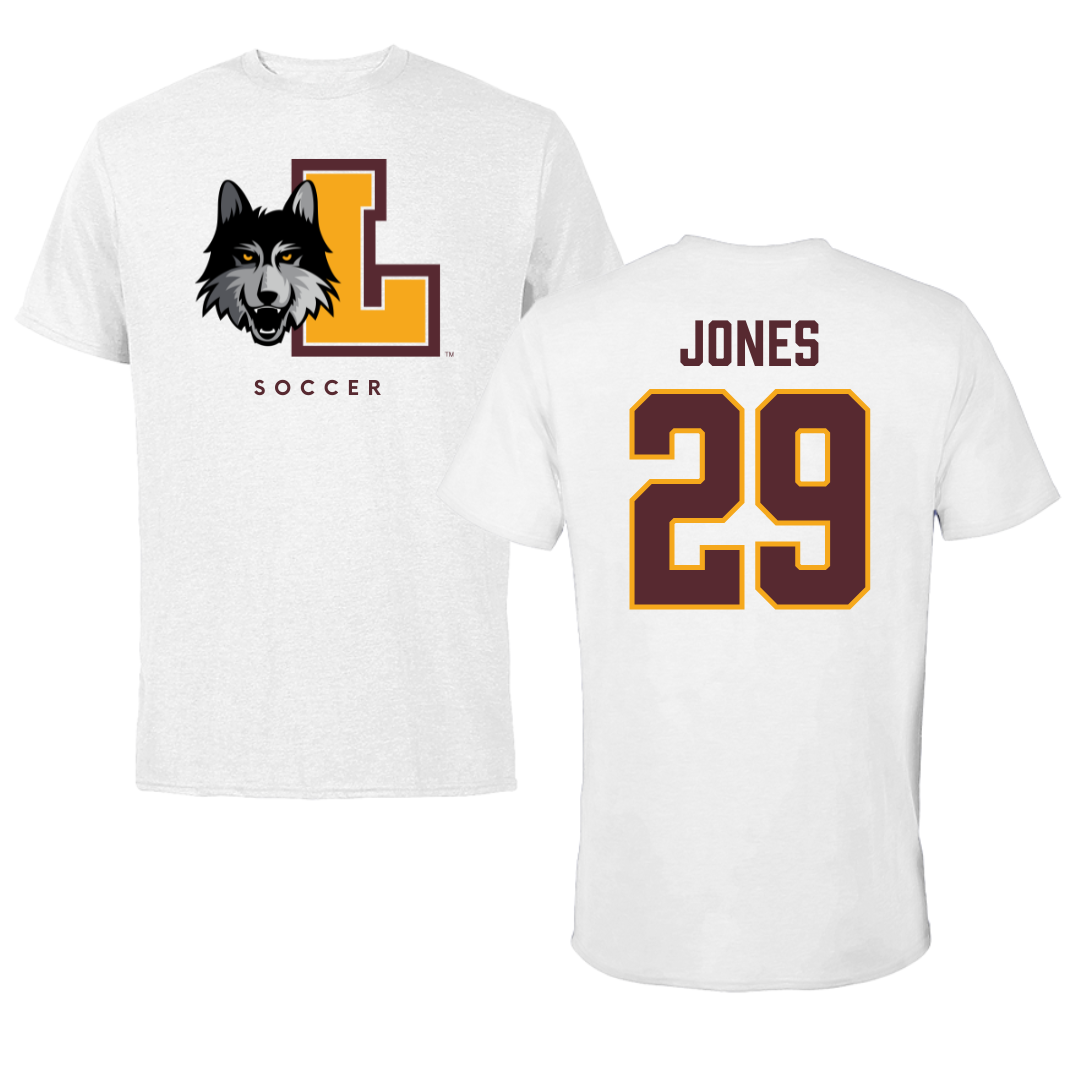 Loyola University-Chicago Soccer White Tee - #29 Kenedi Jones