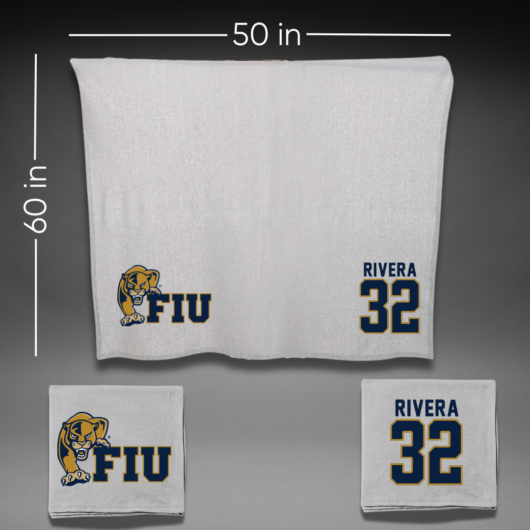 Florida International University Baseball Gray Blanket - #32 Nelson Rivera