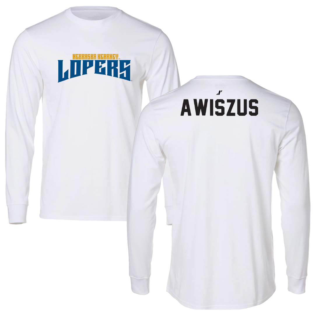 University of Nebraska at Kearney Wrestling White Classic Performance Long Sleeve - Jacob Awiszus