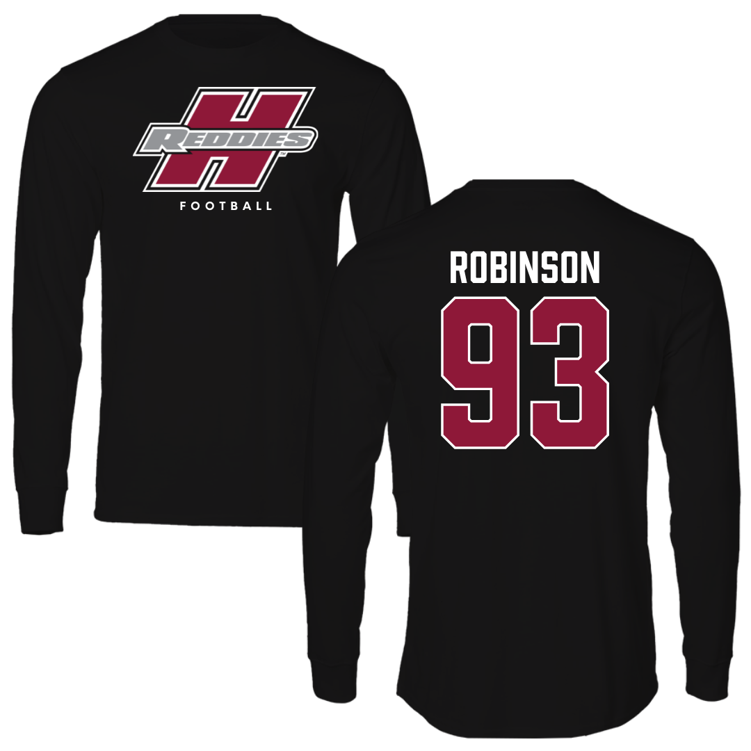 Henderson State University Football Black Performance Long Sleeve - #93 Shaq'ke Robinson