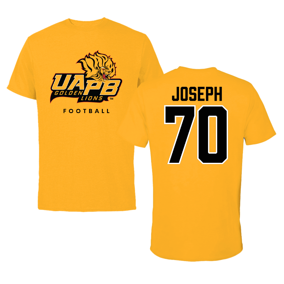 University of Arkansas-Pine Bluff Football Gold Tee - #70 Charles Joseph