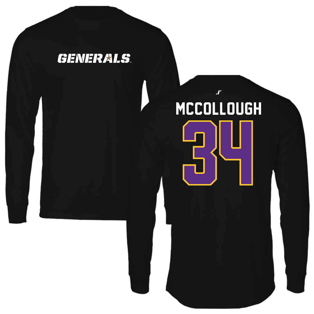 Louisiana State University-Alexandria Baseball Black Performance Long Sleeve - #34 Cayden McCollough
