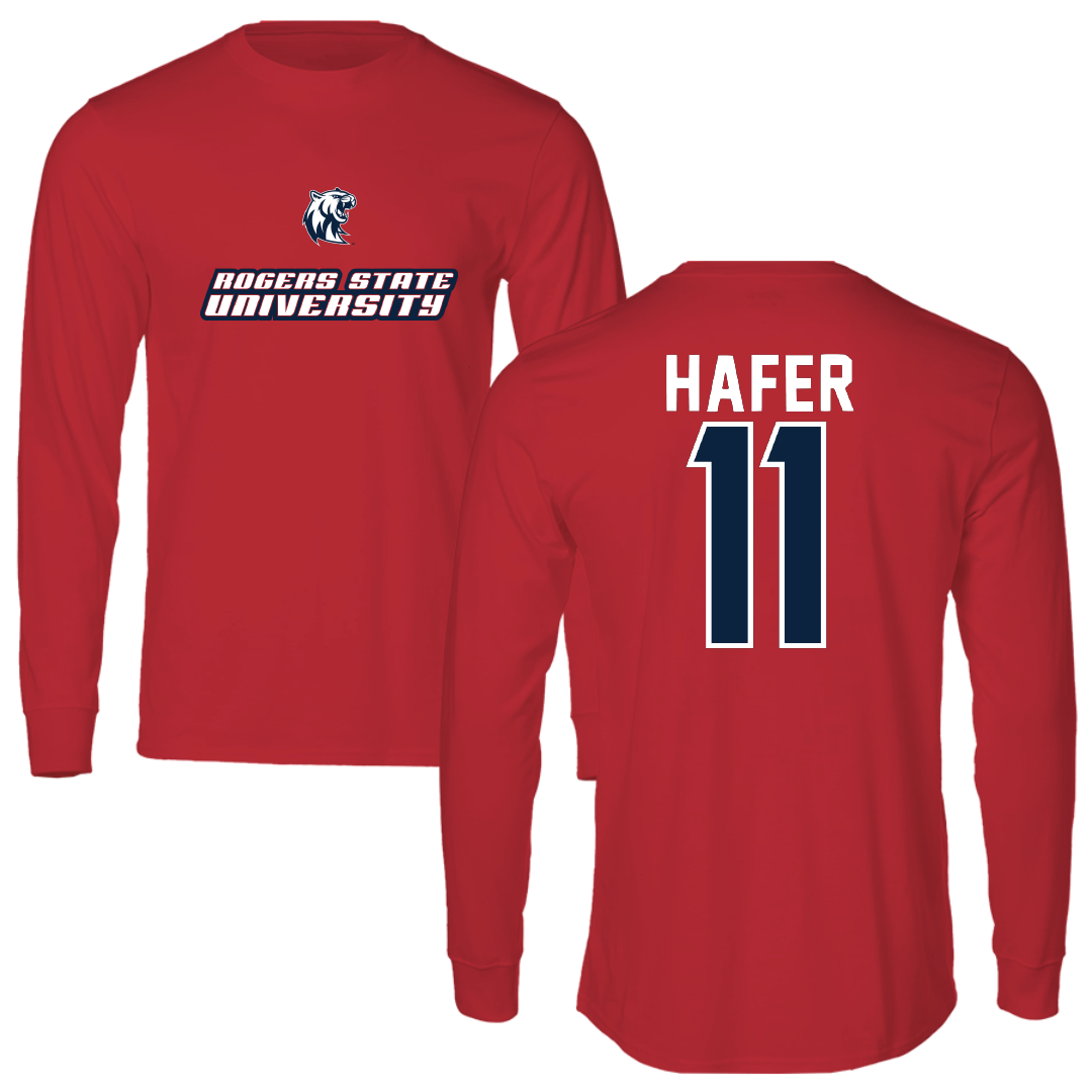 Rogers State University Basketball Red Long Sleeve - #11 Ella Hafer