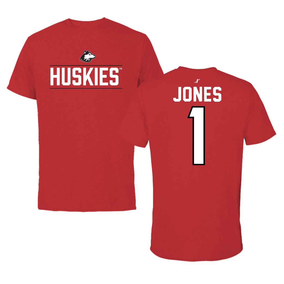 Northern Illinois University Basketball Red General Tee - #1 Quentin Jones