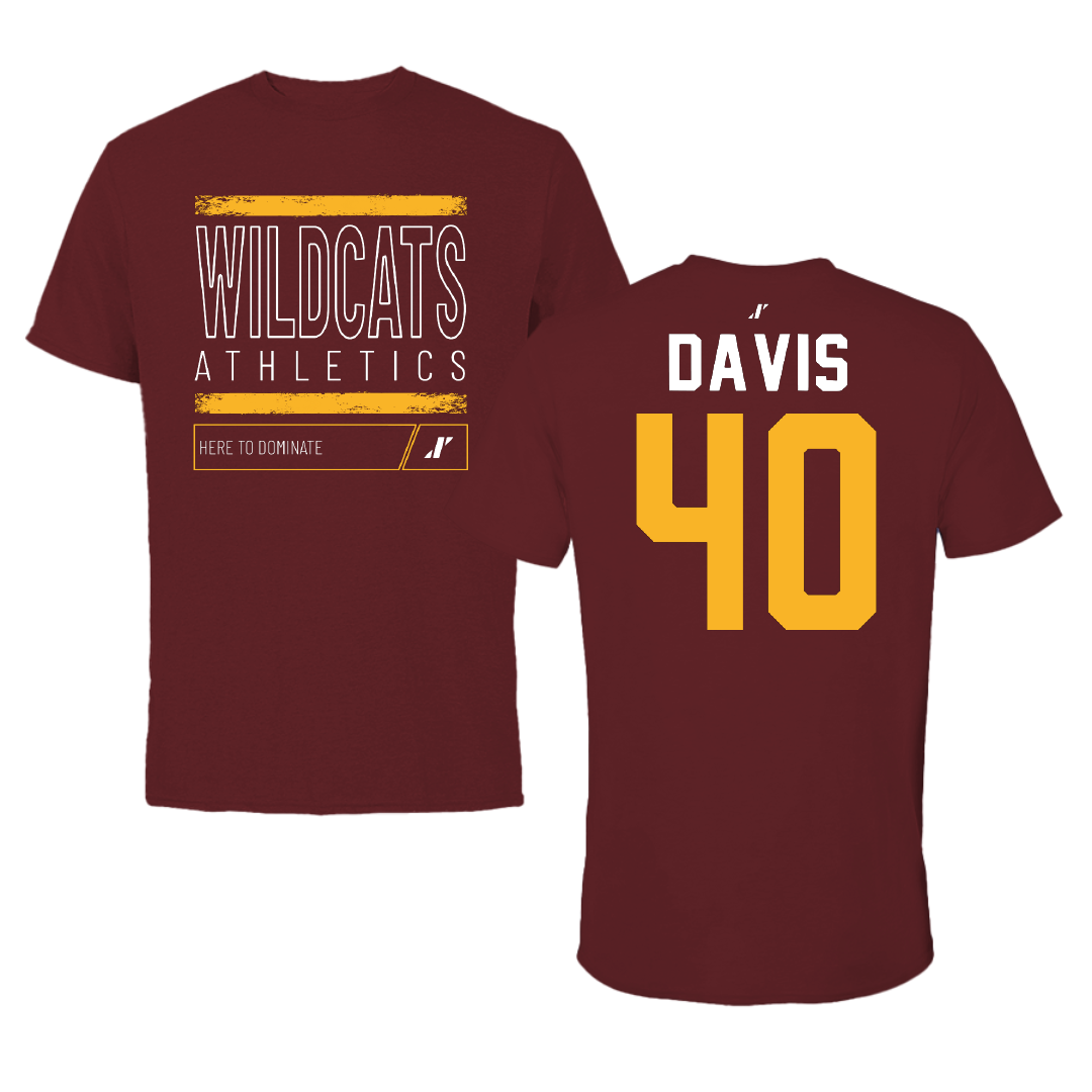 Bethune-Cookman University Football Maroon Dominate Performance Tee - #40 Darrion Davis
