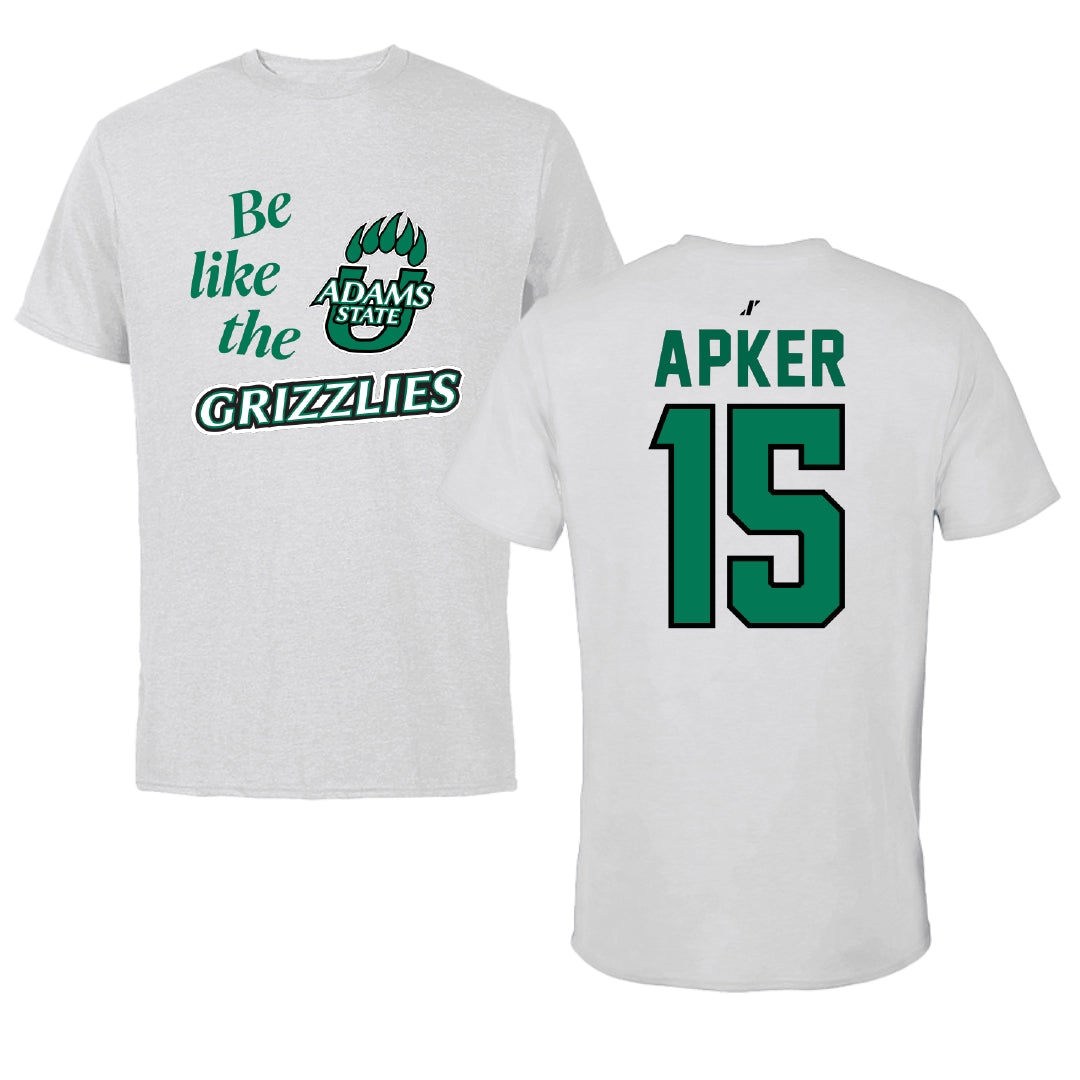 Adams State University Baseball Light Gray Be Like Us Performance Tee - #15 Cory Apker