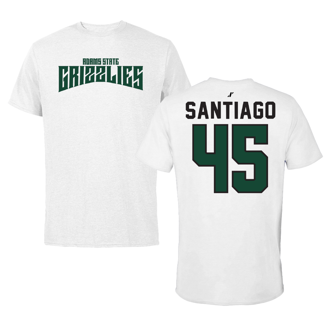 Adams State University Baseball White Classic Tee - #45 Ricardo Santiago