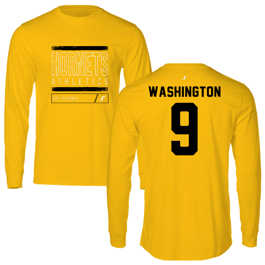 Alabama State University Soccer Gold Dominate Long Sleeve - #9 Sydney Washington