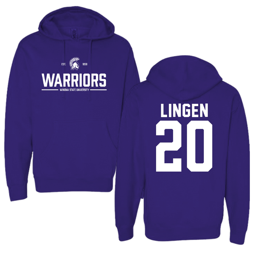 Winona State University Baseball Purple General Hoodie - #20 Drew Lingen