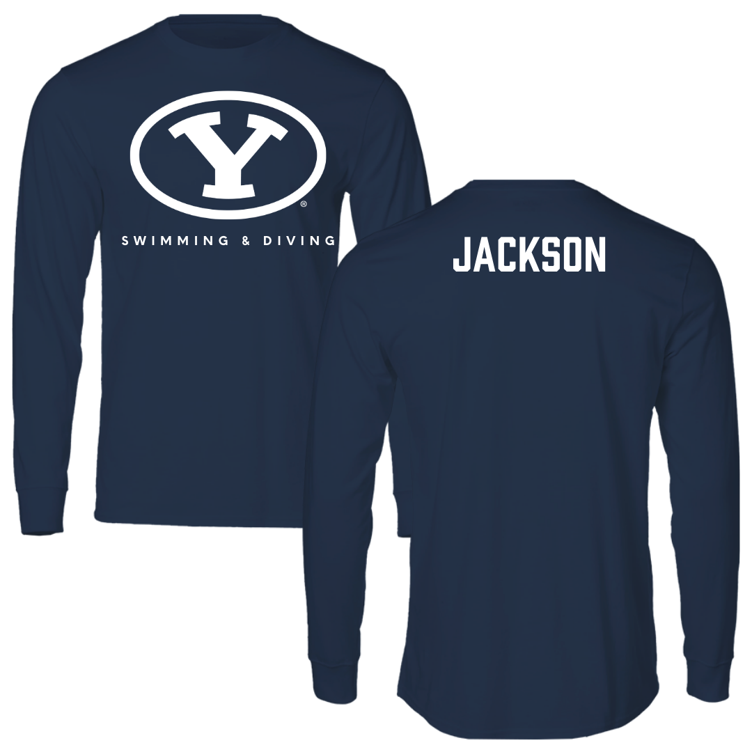 Brigham Young University Swimming & Diving Navy Performance Long Sleeve - Alexia Jackson
