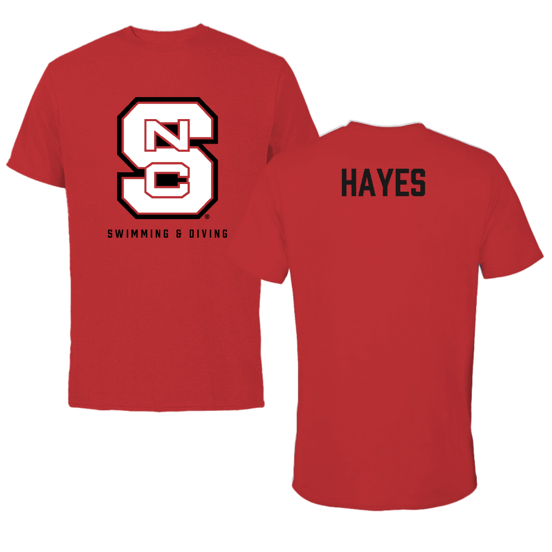 North Carolina State University Swimming & Diving Red Tee - Aiden Hayes